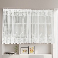 Double Row Lace Curtain Rod Lace Short Curtain Finished Curtain Bay Window Kitchen Partition Curtain
