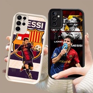 DK-86 Football star Messi Silicone Casing black and white for Samsung M15 A54 FE S24 S21 A55 S25 Ult