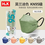 （ Individual Package ）20PCS Korea Morandi Color Kf94 Mask 4plys Reusable 3d Face Mask Kf94 Kn95 Face Mask Respirator Protection Pff2 Facial