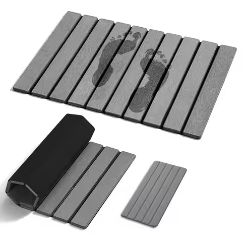 Stone Bath Mat for Bathroom with Absorbing Tray, 2Piece Set Includes 24x16 Inch Quick Drying Diatoma