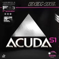 *桌球狂* Donic S1 acuda 桌球膠皮 (黑/紅/2.0/澀性/硬) 旋轉快攻全面型