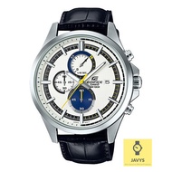 CASIO EFV-520L-7AV / EDIFICE / chronograph / leather strap / white / stopwatch / water resistance