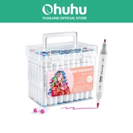 FOLIO ART : ปากกามาร์คเกอร์ Ohuhu Water-based Markers Paper-friendly No Peeling 60 Colors (Brush Fin