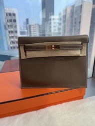 Hermès🌟 Kelly danse 大象灰金 evercolor stamp K
