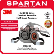 3M™ 6000 Series Reusable Respirator (M) Respirator Only Not Including Filter | Painting Spraying Res