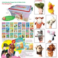 Kit Bercerita Boneka Tangan dan Siri Cerita Haiwan Terunggu 8 Unit Boneka Tangan Dan 24 Buku Cerita 