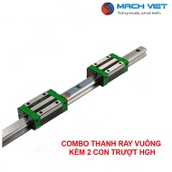 Combo HGR25 phi 25 square sliding rail, 500mm long and 2 HGH25CA (HG25) sliders