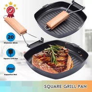 Square Grill Pan Bright Crown Grill BBQ Grill Pan Non-Stick Frying Pan Multipurpose Grill Grill Pan Conduction Steak Sausage