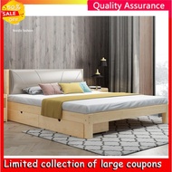 Solid wood bed 1.5m simple double bed rental room 1.2m single bed