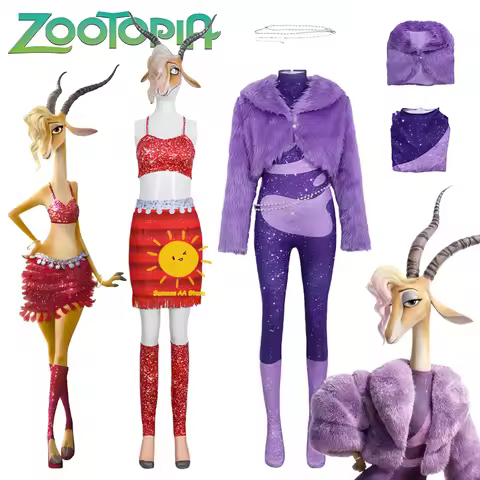 Beast Kingdom Zootopia 2 Cosplay Gazelle Cosplay Costumes Vest Skirt Bodysuit Gazelle Sutis Hallowee