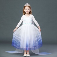 NNJXD Frozen Elsa Cartoon Costume Kids Princess Dress Long Sleeves Girl Birthday Party Dress For 4-10 Years