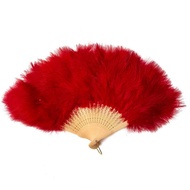 DANCE FEATHER FAN | BRIDAL FAN | IMPORTED FEATHER FOLDING FAN