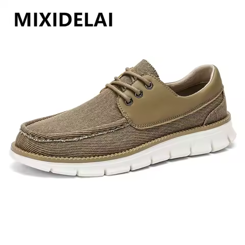 Spring Men's Canvas Shoes Breathable Casual Shoes Brand Men Loafers Lightweight Boat Shoes Walking V