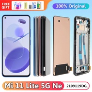 Display Screen for Xiaomi 11 Lite 5G NE 2109119DG, Lcd Display Digital Touch Screen with Frame for M