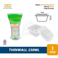 Cup Puding Thinwall 150ml Kotak KLIR Food Grade (1 Slop isi 25pcs)