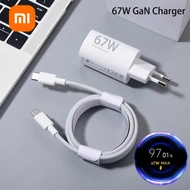 New Xiaomi 67W Charger Gan Super Fast Charging PD Adapter With 6A Type C to C Cable QC3.0 Lightweigh