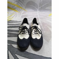 White Black Wing Tip Lace Up Shoes