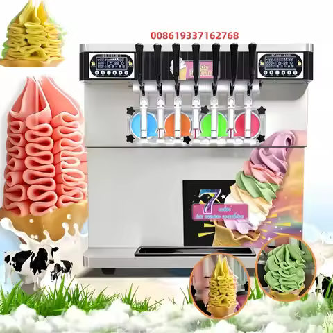 7 Flavors Popular Cone Soft Maker Ice Cream Machine Commercial Treat Maker Ninja Ice Cream Maker Mac