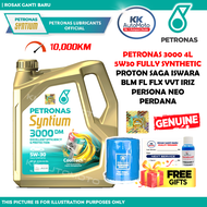 NEW ! Genuine Petronas Engine Oil Syntium 3000 Fully 5W-30 5W30 + Proton Oil Filter Saga BLM FLX VVT MC1 MC2 Wira Satria Putra Waja Iriz Preve Suprima S Exora