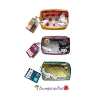 Sanrio Characters Vinyl Pouch with Zipper W11.5 x H7 x D4cm Cinnamoroll Kuromi Pochacc
