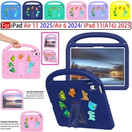 For iPad Air 11 2025 M3 M2 iPad 11 2025 A16 Air6 Air 6 2024 11inch Case Shockproof Kids cartoon hold