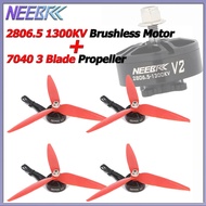 NEEBRC 2806.5 1300KV Brushless Motor 7040 3-Blade Propeller For APEX Mark4 Mark5 XL5 6/7/10inch FPV 