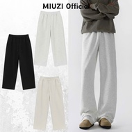 Miuzi high-quality thick 2-skin fleece pants for both men and women with loose fit, wrinkle-free, so