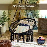 Nordic Style Round Cotton Rope basket Hanging Lazy Swing Chair Bakul Tali Kapas Bulat Kerusi buaian Gantung Malas 棉绳懒人吊椅