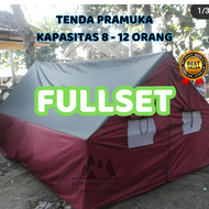 Tenda Pramuka Kapasitas 8-12 FULLSET Tinggal Pakai | Termasuk Alas Tiang Tali & Pasak