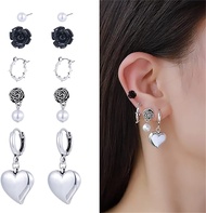 Y2K Peach Heart Earrings Pearl Drop Earrings Y2K Peach Heart Dangle Earrings Dangle Earrings Pendant Dangle Earrings