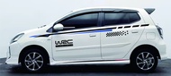 Stiker Mobil Agya Putih Cutting Ayla  Aksesoris jazz Body Samping Brio Minimalis Terbaru