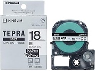 King Jim SB18S [Genuine] Tepra PRO Tape Cartridge, Matte Label, 0.7 inches (18 mm), White/Black Char