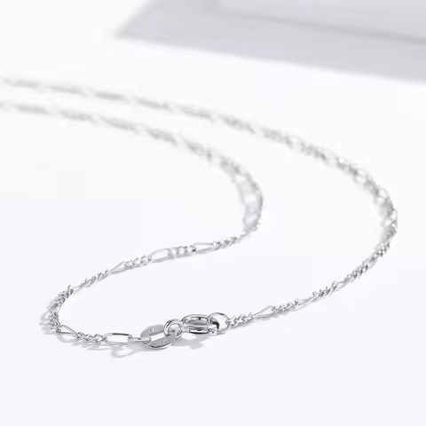 35-80cm 1.4mm Thin 925 Sterling Silver Figaro Chain Necklace Women Girl Boy Kids Italy Jewelry Kolye