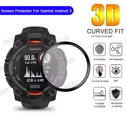 Full Cover Protective Film For Garmin Instinct 3 Solar AMOLED 45mm 50mm Screen Protector Anti Scratc