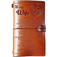 Wife Gift from Husband, Wife Leather Journal, Anniversary Wedding Gifts | 140 Page Refillable Wife W
