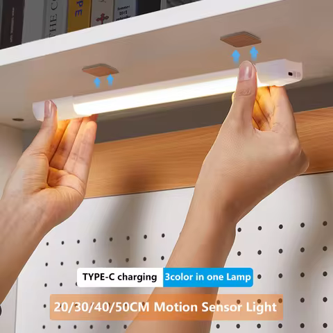 LED Night Light Motion Sensor Light Wireless USB Led Cabinet Night Wardrobe Lamp For Kitchen Cabinet