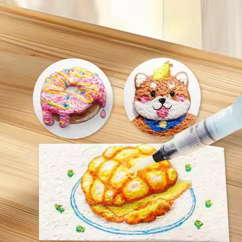 Magic Puffy Pen DIY Creative Activity Bubble Popcorn Drawing Pen 12 Colors 3D Art Safe Puffy Pen for