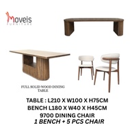 NESSA Dining set/8 Seater Dining Set/Meja Makan Set/8 Seater Dining Set