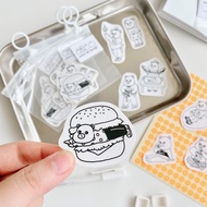 開心動物園-熊熊No.1黑白線條貼紙包/手帳貼紙