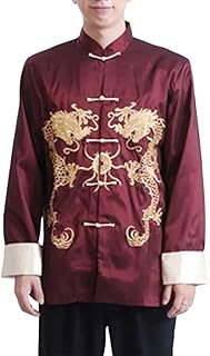 Chinese New Year Men Traditional Tang Jacket Kung Fu Wing Chun Uniform Wedding Party Long Sleeve Top