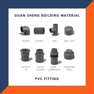 PVC Fitting Connector 32mm 40mm 50mm Socket Elbow Tee PT Socket Valve Socket End Cap