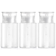3pcs 2oz Push Down Pump Dispenser Empty Push Top Bottles Containers for Nail Polish Remover Makeup R