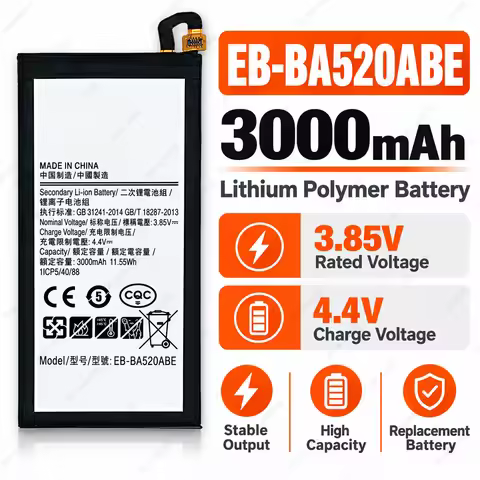 Replacement Battery EB-BA520ABE 3000mAh for Samsung Galaxy A5 2017 A520 SM-A520F A520K A520L A520S A