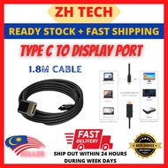 3.1 Usb Type C to Display port Cable 4K DP Displayport 1.4 Thunderbolt Converter For Phone Android L