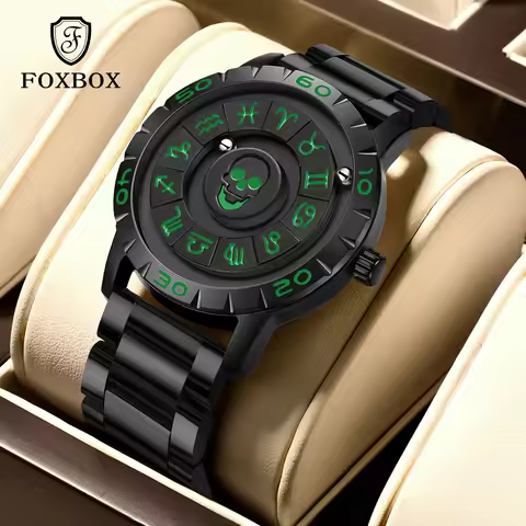 FOXBOX 2026 luxury watches men features trendy magnetic luminous waterproof personalized fashion bus
