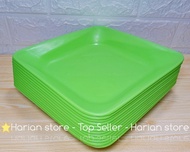 6 PCS PIRING SAJI PERSEGI PLASTIK DOP HARMONI LEBAR 24CM TEBAL DAN KUAT