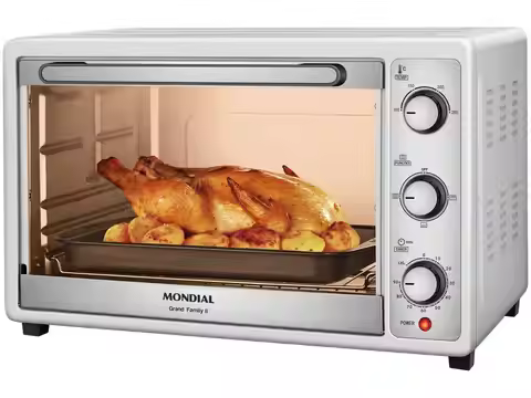 52L White and Silver Grand Family II FRN-52-W Mondial Electric Bench Oven-110V