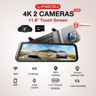 LINGDU LD4K 4K Dash Cam 11.8"Touch Screen with GPS wifi APP Tracking G-sensor VOICE Control