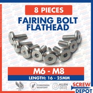 8PCS M6-M8 SS Fairing Bolt | Body Bolt | Fairings Bolt | Motorcycle Bolt | Screw Depot
