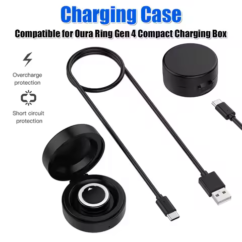 Compatible for Oura Ring Gen 4 Charger Station Portable Compact Charging Box with USB-C Cable for Sm